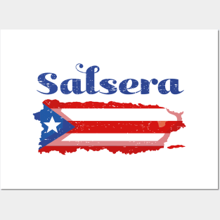 Salsera - Boricua - Bandera de Puerto Rico - blue design Posters and Art